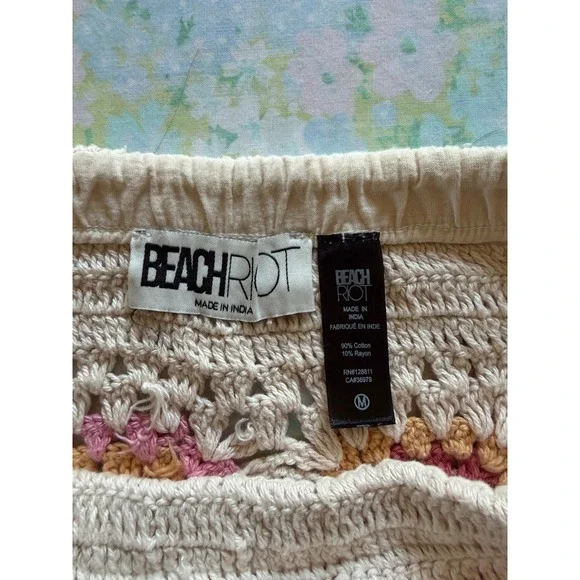 Beach Riot | Hudson Patchwork Crochet Mini Skirt Desert Sunrise Medium Boho - Picture 7 of 10